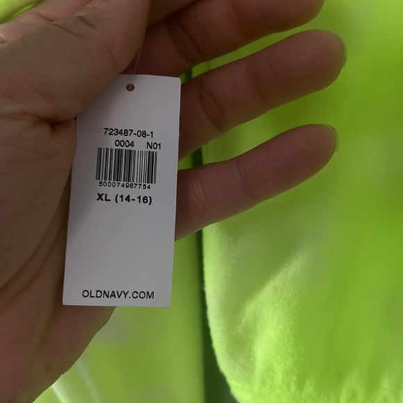 Old navy mock neck fleece sweatshirt neon/white size(14-16)$20 - Picture 4 of 4